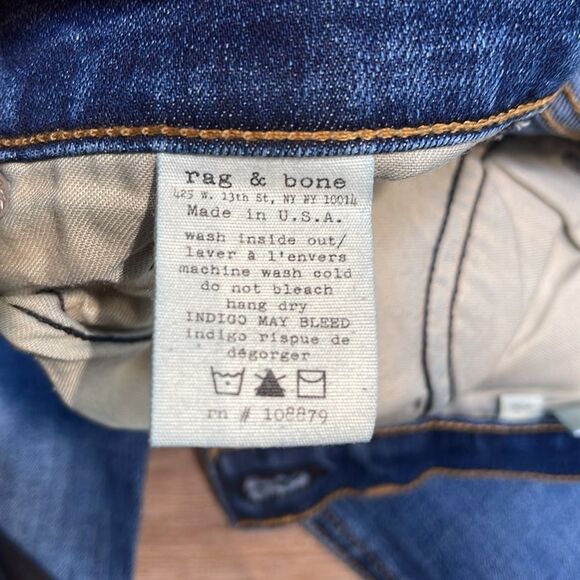 Rag & Bone Raw Hem Skinny Ankle Jeans Sz 25 - Picture 7 of 11